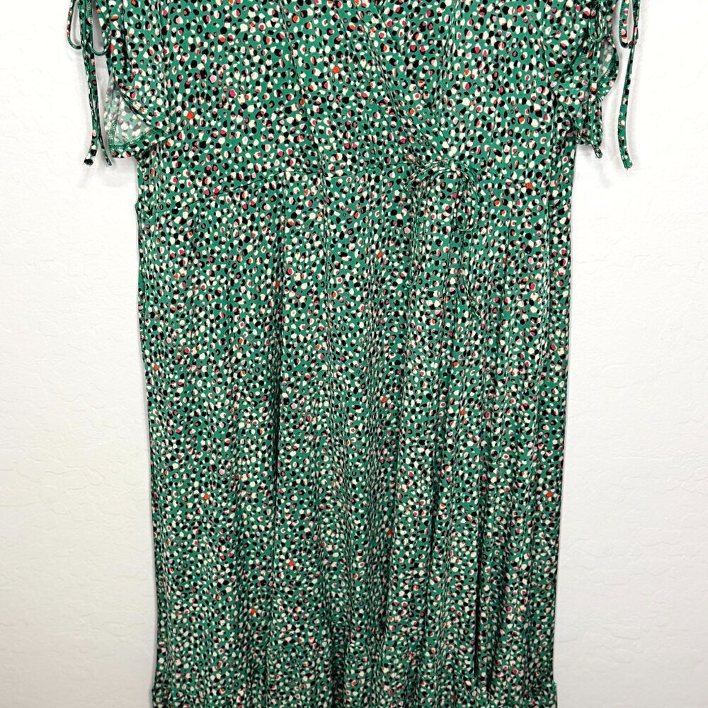 Torrid Midi A-Line Green Wrap Dress Size 4 4X 26 - Picture 5 of 10